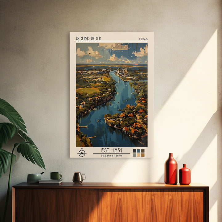 Round Rock Travel Poster, Canvas Print, Travel Prints, Landscape Art, Colorful Wall Art, Poster Print, Poster Art, Travel Wall Decor