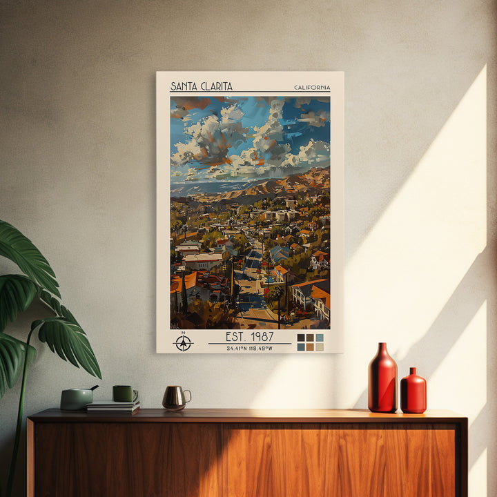 Santa Clarita Travel Poster, Canvas Print, City Travel Poster, Vintage City Poster, City Wall Art, Minimalist Poster, Travel Posters