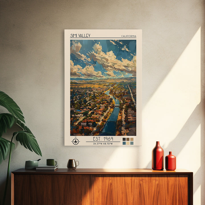 Simi Valley Travel Poster, Framed Canvas Print, City Art Print, Travel Wall Art, Living Room Wall Art, Retro Travel Poster, Wall Art