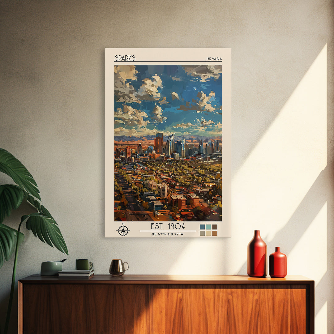 Sparks Travel Poster, Framed Canvas Print, City Travel Poster, Vintage City Poster, Poster Art, Retro Travel Poster, Wanderlust Gift