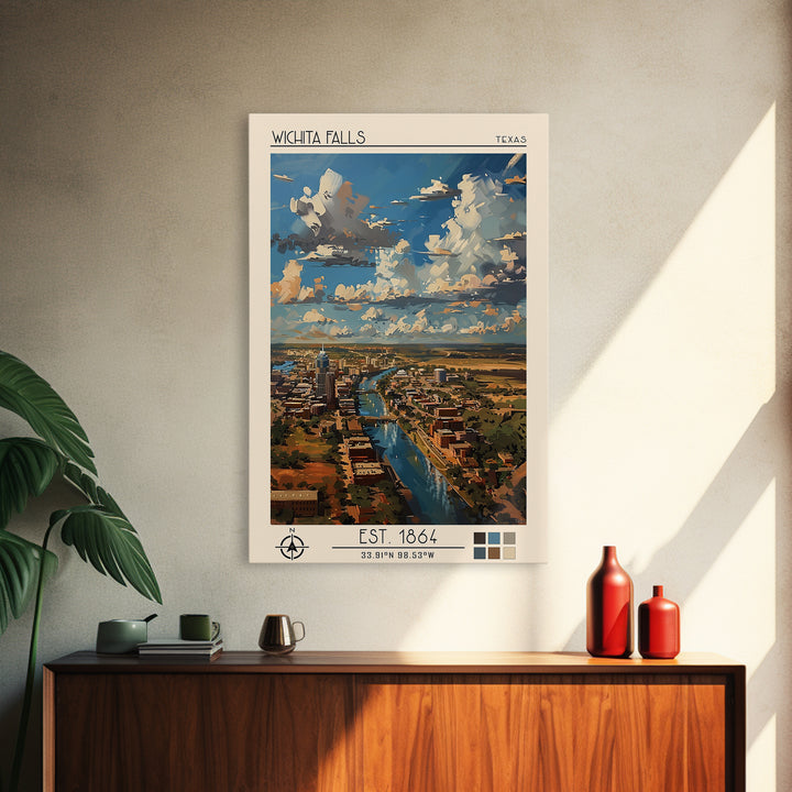 Wichita Falls Travel Poster, Canvas Print, City Travel Poster, Vintage City Poster, Vintage Poster, Travel Art Print, Travel Posters