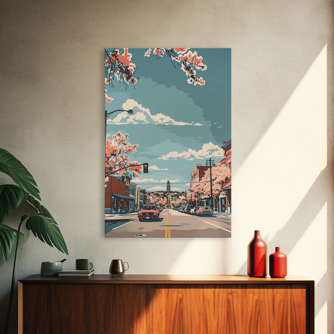Abilene Travel Poster, Framed Canvas Print, Travel Wall Art, City Wall Art, Minimalist Poster, Travel Wall Decor, City Travel Poster