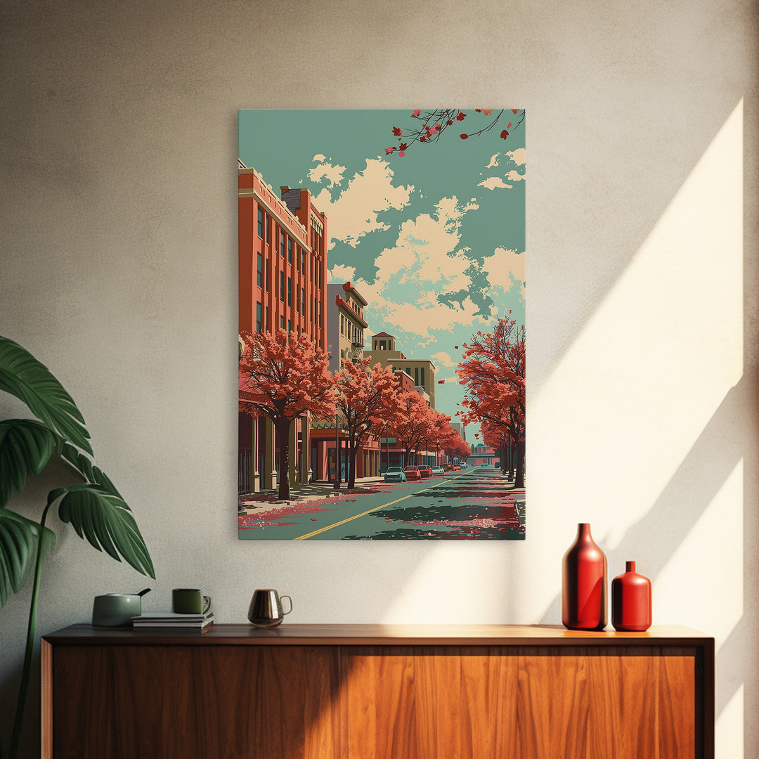 Amarillo Travel Poster, Framed Canvas Print, Retro Travel Poster, City Wall Art, Retro Travel Print, Vintage Travel, Vintage Posters