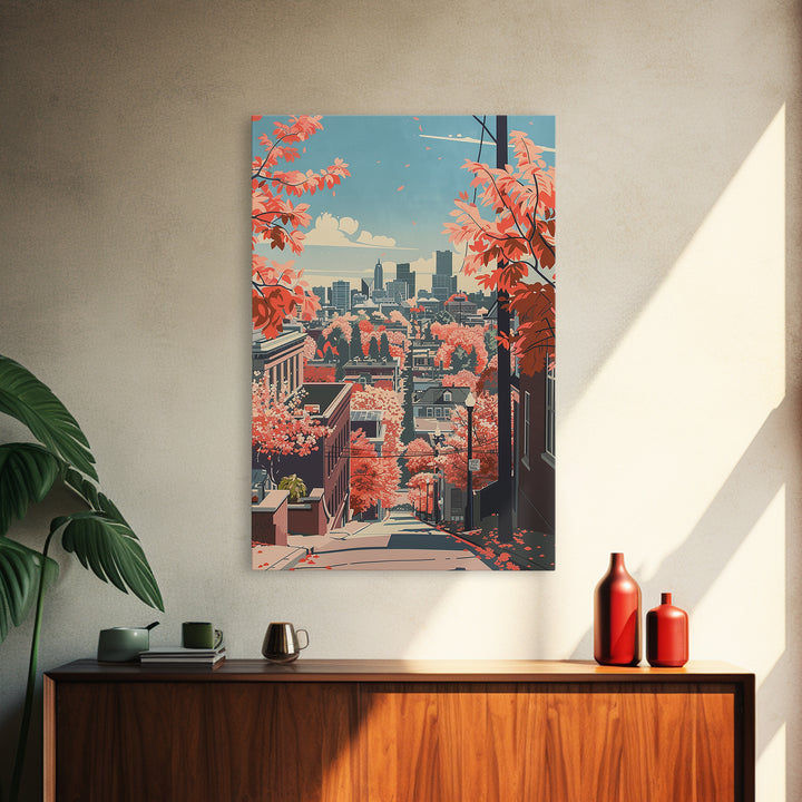 Ann Arbor Travel Poster, Framed Canvas Print, City Travel Poster, Vintage City Poster, Poster Print, Vintage Posters, Retro Wall Art