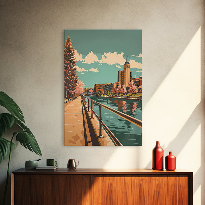 Aurora Illinois Travel Poster, Canvas Print, Travel Prints, Landscape Art, Living Room Wall Art, Modern Wall Decor, Gallery Wall Set