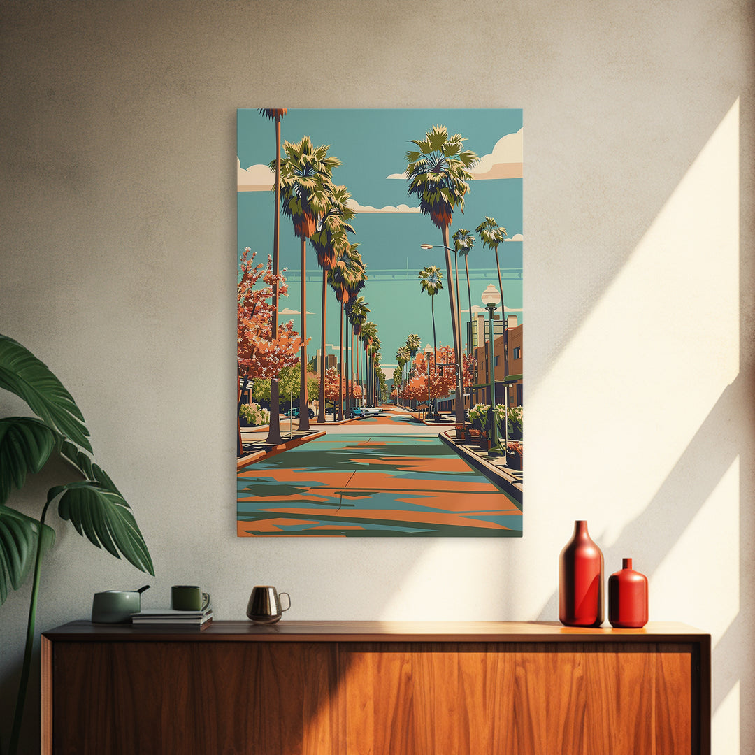Bakersfield Travel Poster, Framed Canvas Print, Travel Wall Decor, Minimalist Poster, Art Print, Travel Wall Art, City Travel Poster