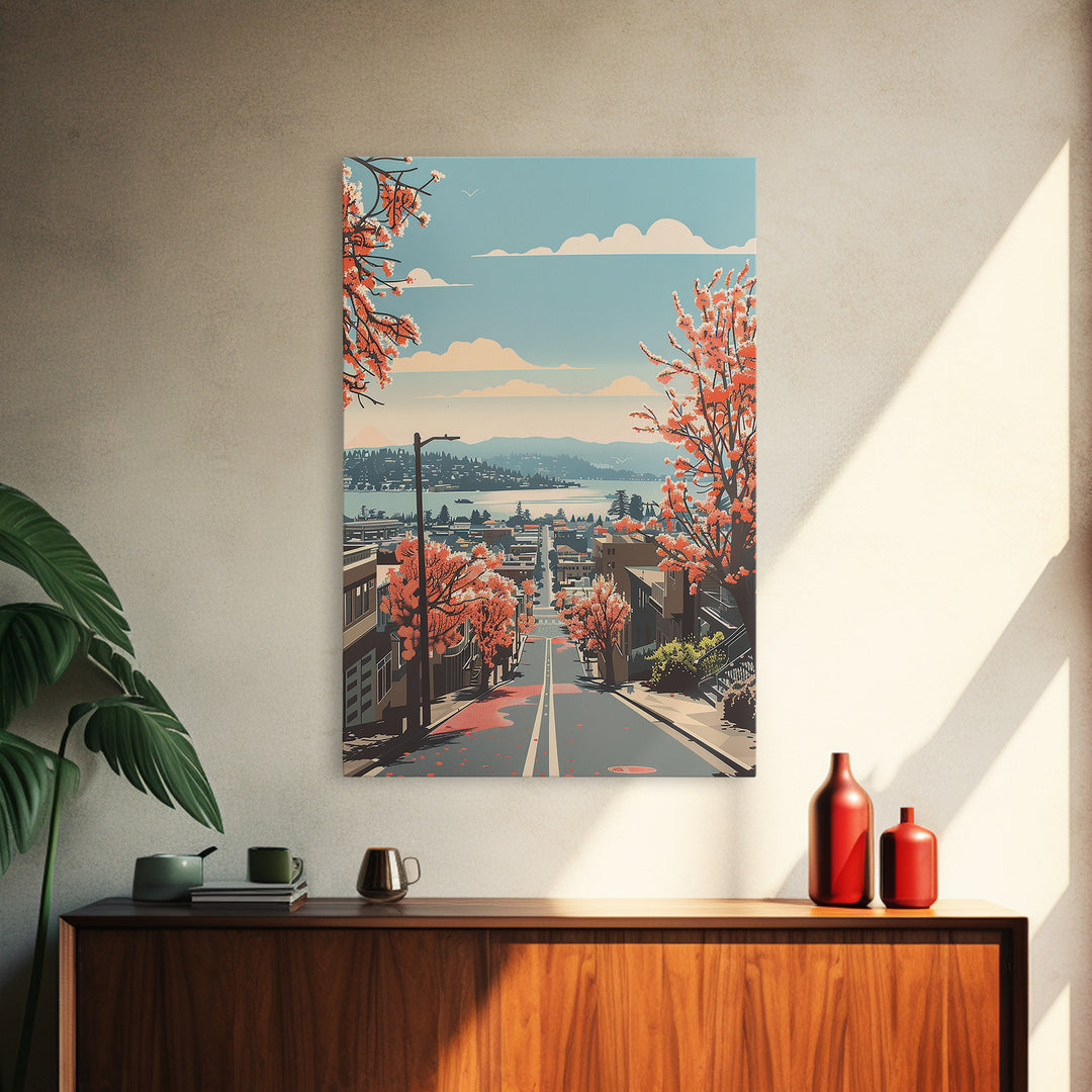 Berkeley Travel Poster, Framed Canvas Print, Retro Wall Art, Travel Print, Living Room Wall Art, Retro Travel Poster, City Art Print