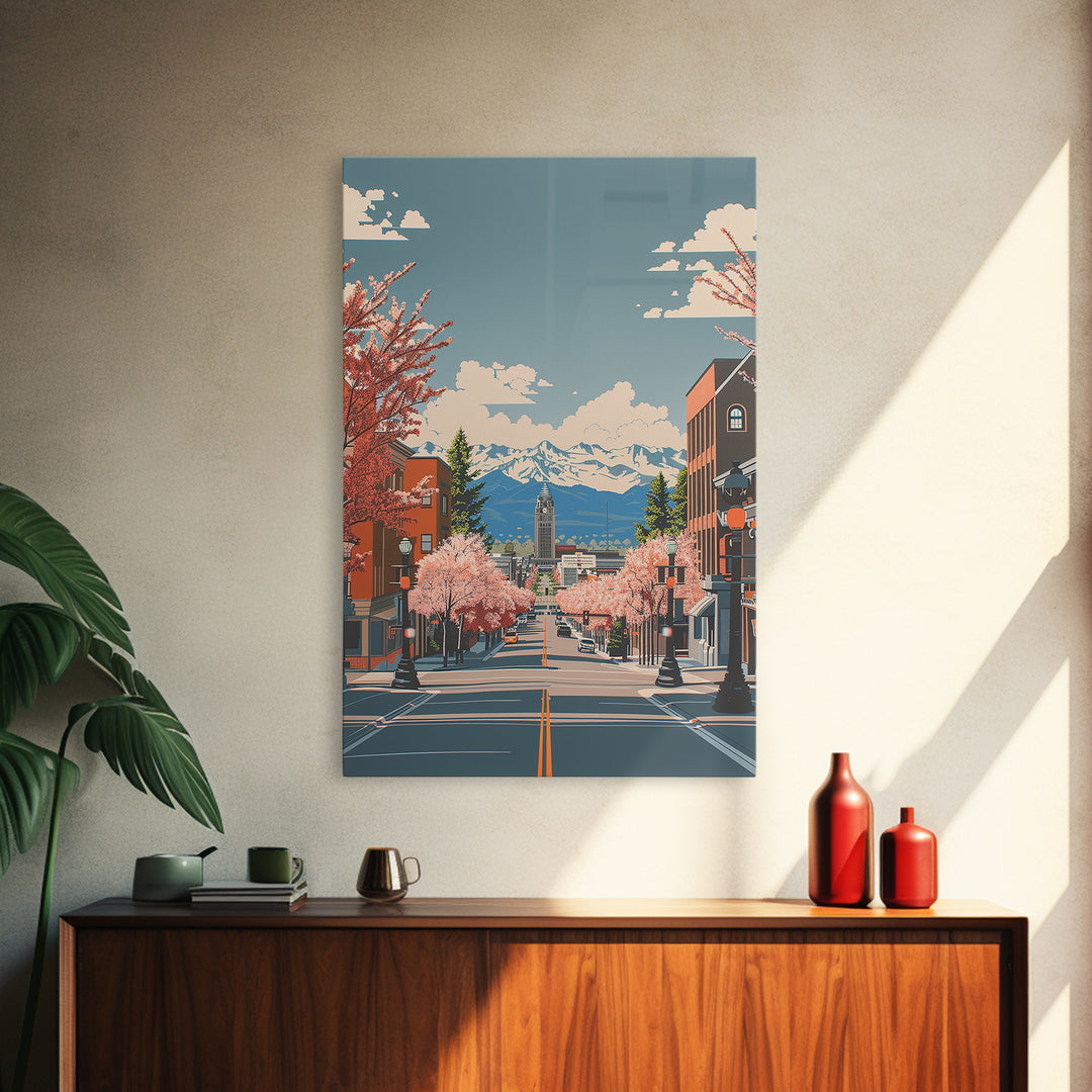 Billings Travel Poster, Framed Canvas Print, Travel Prints, Landscape Art, Living Room Wall Art, Travel Art Print, Home Office Decor