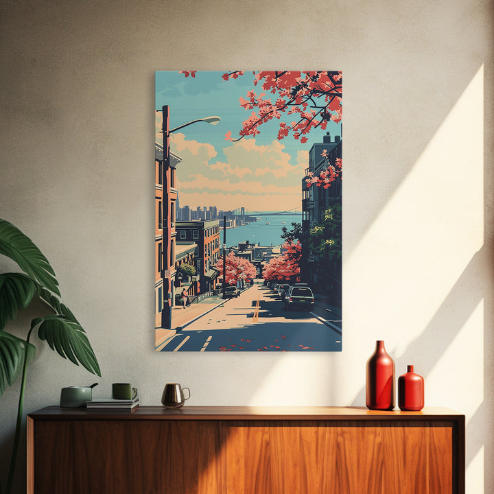 Bridgeport Travel Poster, Canvas Print, City Art Print, Travel Wall Art, Wall Art, Vintage Poster, Vintage Travel Art, Landscape Art