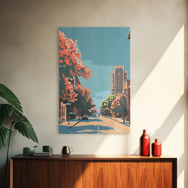 Carrollton Travel Poster, Framed Canvas Print, City Art Print, Travel Wall Art, Vintage Travel Print, Wall Art, Living Room Wall Art