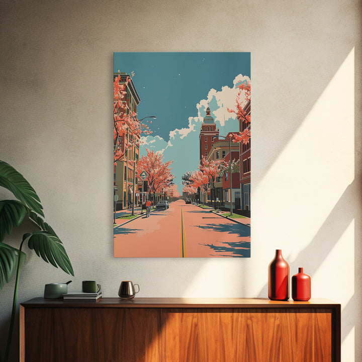 College Station Travel Poster, Framed Canvas Print, Travel Prints, Landscape Art, Living Room Wall Art, City Art Print, Travel Decor