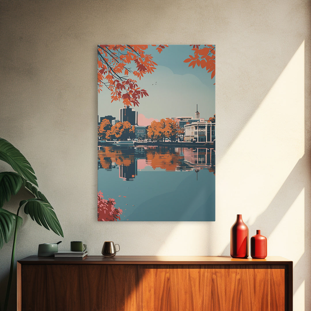 Columbia South Carolina Travel Poster, Canvas Print, Travel Prints, Landscape Art, Travel Wall Decor, Retro Travel Print, Home Decor