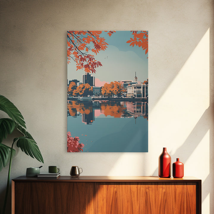 Columbia South Carolina Travel Poster, Canvas Print, Travel Prints, Landscape Art, Travel Wall Decor, Retro Travel Print, Home Decor