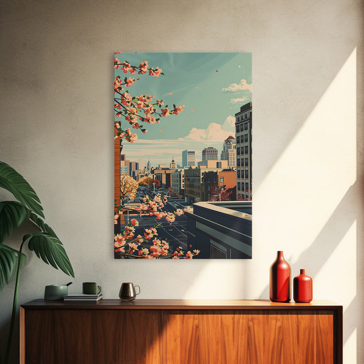 Dayton Travel Poster, Framed Canvas Print, City Travel Poster, Travel Wall Art, Home Office Decor, Travel Wall Decor, Travel Posters
