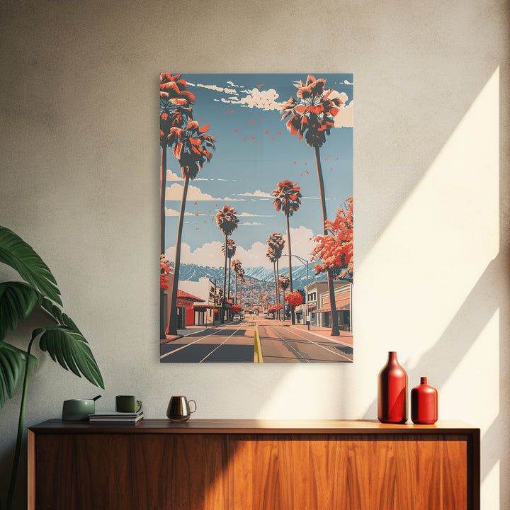 El Cajon Travel Poster, Framed Canvas Print, Travel Wall Art, City Wall Art, Vintage City Poster, Wanderlust Gift, Minimalist Poster