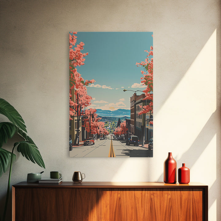 Fort Collins Travel Poster, Canvas Print, City Travel Poster, Travel Wall Art, Fine Art Print, Travel Wall Decor, Retro Travel Print