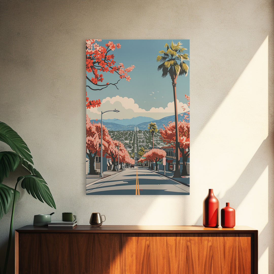 Inglewood Travel Poster, Framed Canvas Print, City Travel Poster, Travel Wall Art, Vintage Travel, Retro Wall Art, Minimalist Poster