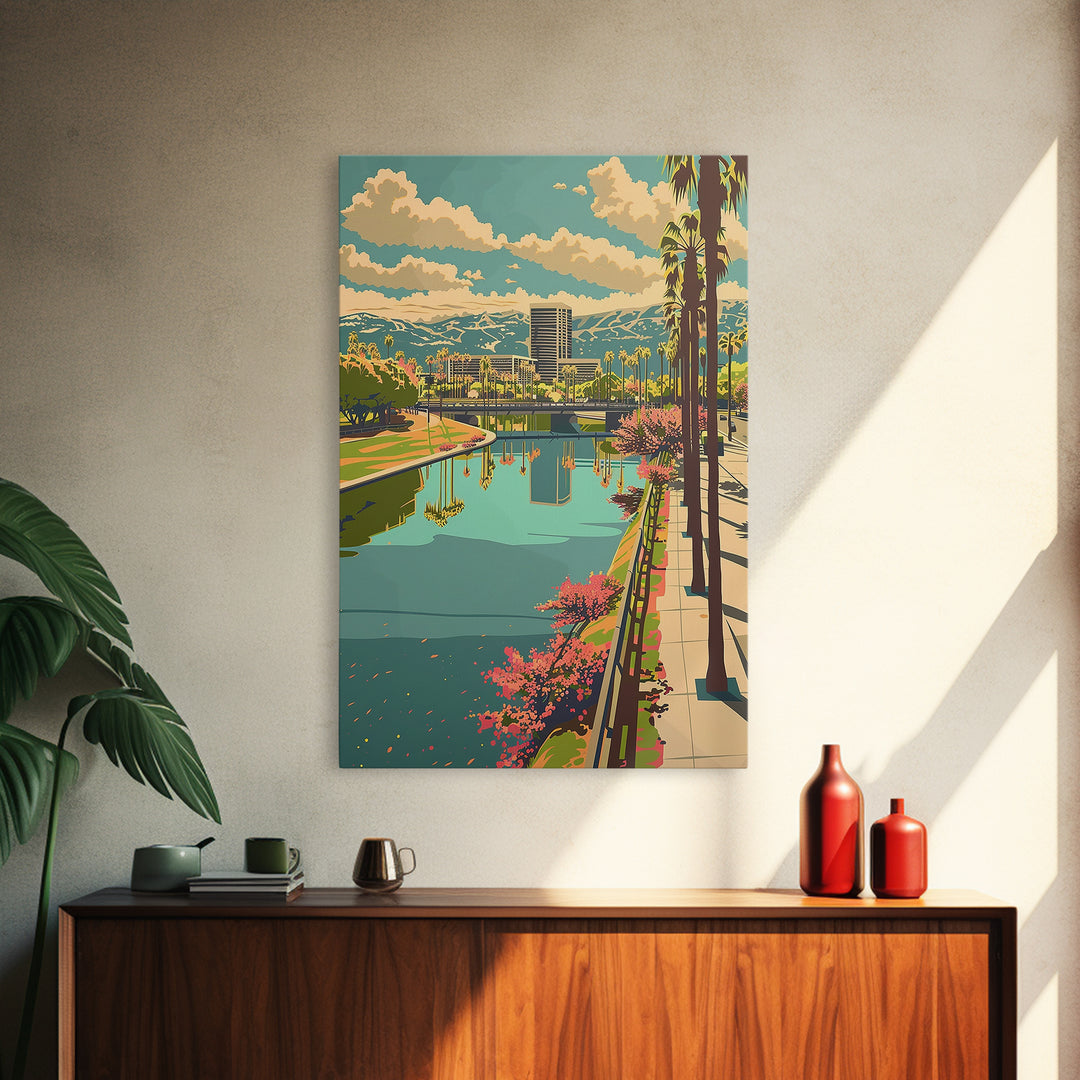 Irvine Travel Poster, Framed Canvas Print, City Art Print, Travel Wall Art, Fine Art Print, Retro Travel Poster, Vintage City Poster