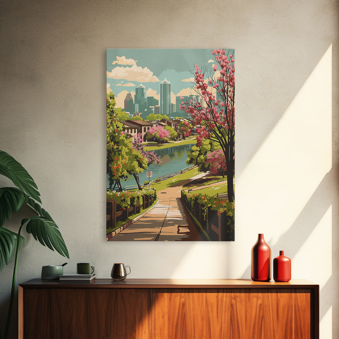 Irving Travel Poster, Framed Canvas Print, City Art Print, Travel Wall Art, Landscape Art, Art Print, City Wall Art, Wanderlust Gift