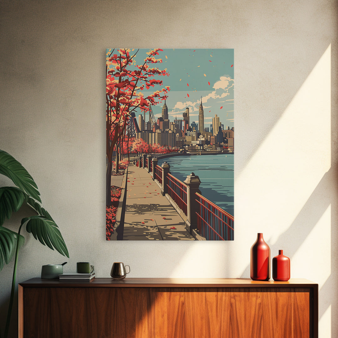 Jersey City Travel Poster, Canvas Print, City Travel Poster, Vintage City Poster, Wanderlust Gift, Vintage Travel Art, Travel Prints
