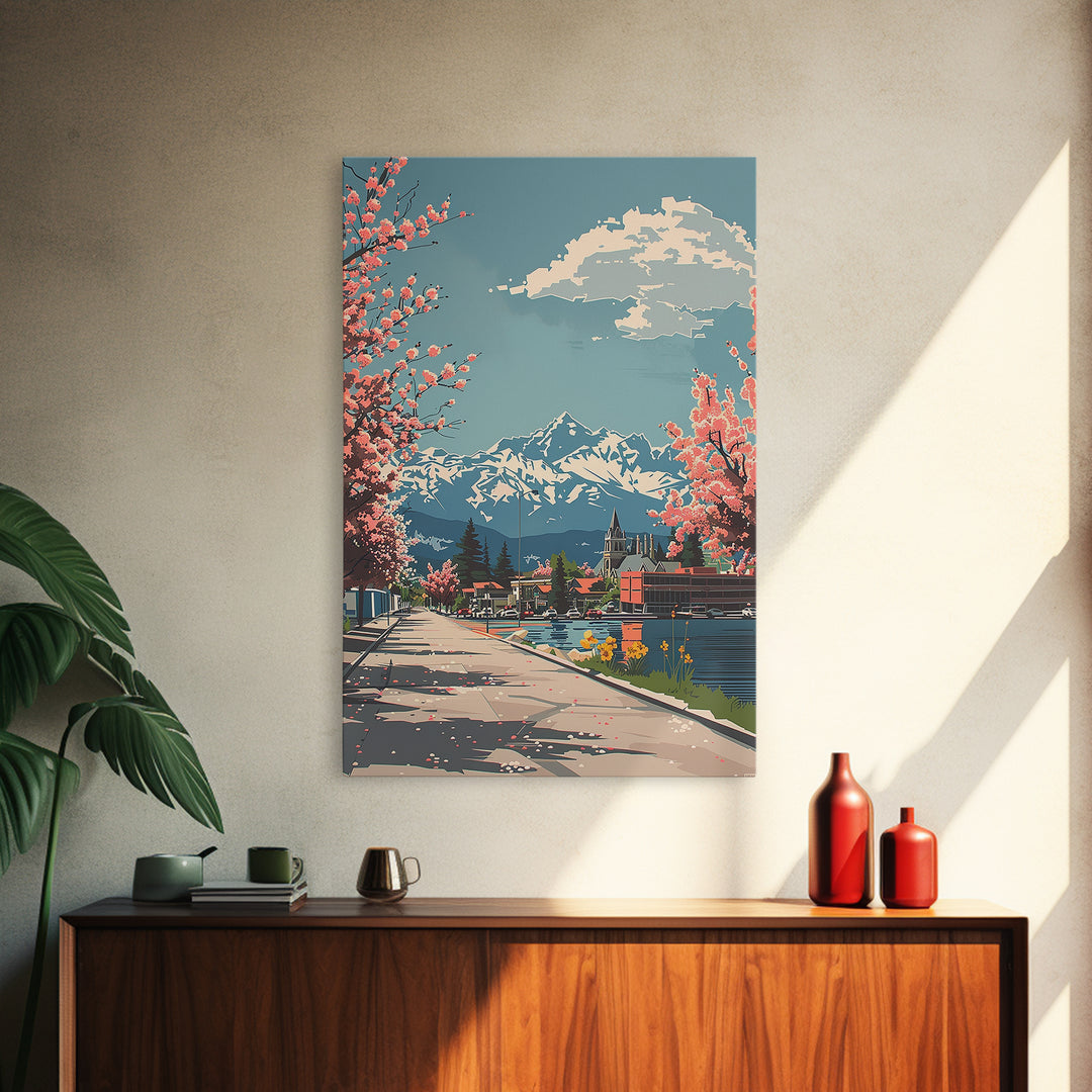 Lakewood Travel Poster, Framed Canvas Print, City Travel Poster, Travel Wall Decor, Art Print, Mid Century Wall Art, Travel Wall Art