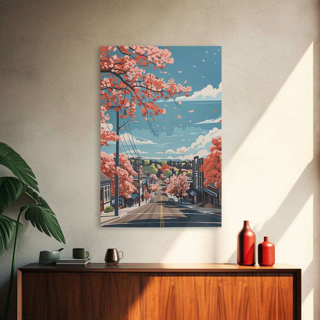 Lees Summit Travel Poster, Framed Canvas Print, City Art Print, Travel Wall Art, Colorful Wall Art, Landscape Art, Home Office Decor
