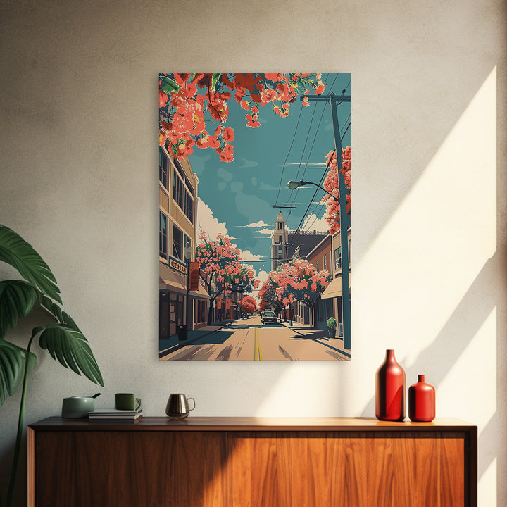 Lewisville Travel Poster, Framed Canvas Print, Travel Prints, Landscape Art, Fine Art Print, Travel Decor, City Wall Art, Home Decor