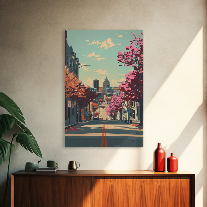 Lincoln Travel Poster, Framed Canvas Print, City Travel Poster, Vintage City Poster, Landscape Art, Travel Posters, Gallery Wall Set