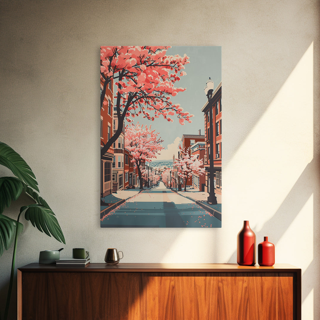 Lowell Travel Poster, Canvas Print, Retro Wall Art, Travel Print, Travel Decor, City Wall Art, Poster Print, Wall Art, Travel Prints