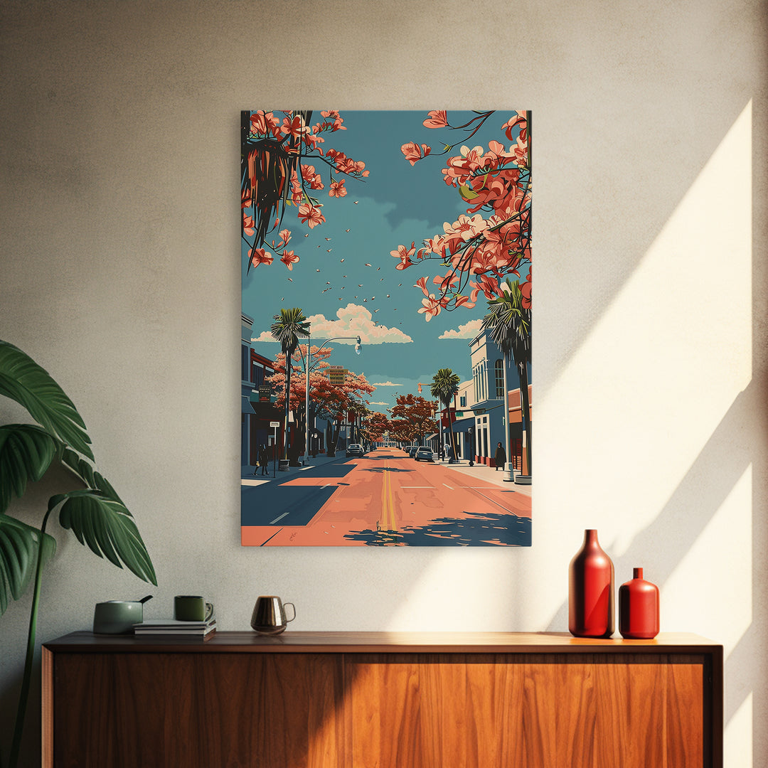 McAllen Travel Poster, Framed Canvas Print, City Art Print, Travel Wall Art, Landscape Art, Mid Century Wall Art, Retro Travel Print