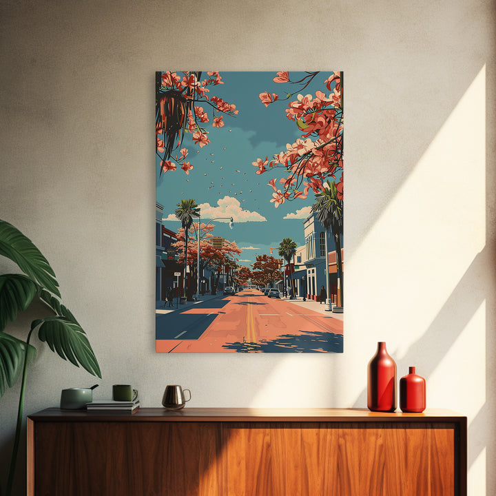 McAllen Travel Poster, Framed Canvas Print, City Art Print, Travel Wall Art, Landscape Art, Mid Century Wall Art, Retro Travel Print