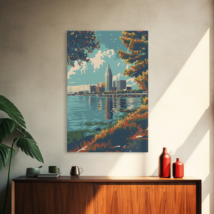 Mobile Travel Poster, Canvas Print, Travel Prints, Landscape Art, Minimalist Poster, Travel Wall Art, Gallery Wall Set, Poster Print