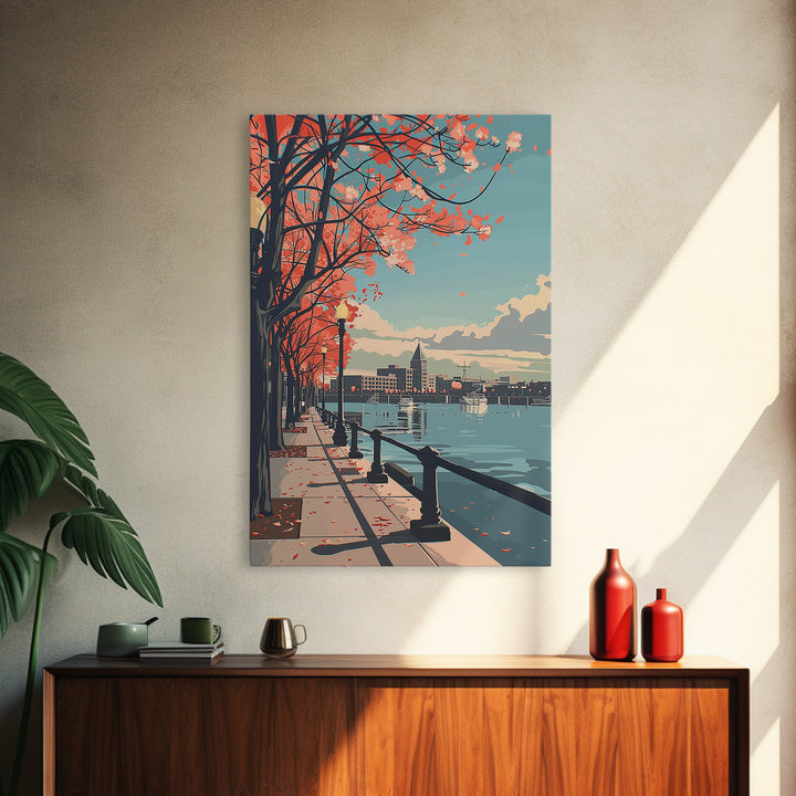 Naperville Travel Poster, Framed Canvas Print, City Travel Poster, Vintage City Poster, Travel Print, Travel Prints, Travel Wall Art