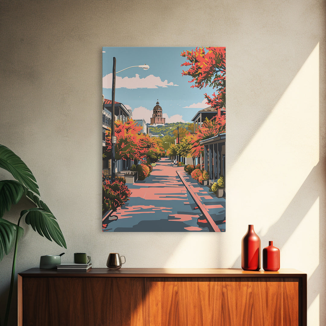 New Braunfels Travel Poster, Framed Canvas Print, Retro Travel Poster, City Wall Art, Vintage Travel, Poster Art, Retro Travel Print