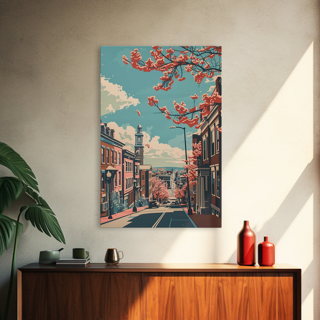 New Haven Travel Poster, Framed Canvas Print, City Travel Poster, Travel Wall Art, Vintage Travel Art, City Wall Art, Vintage Poster