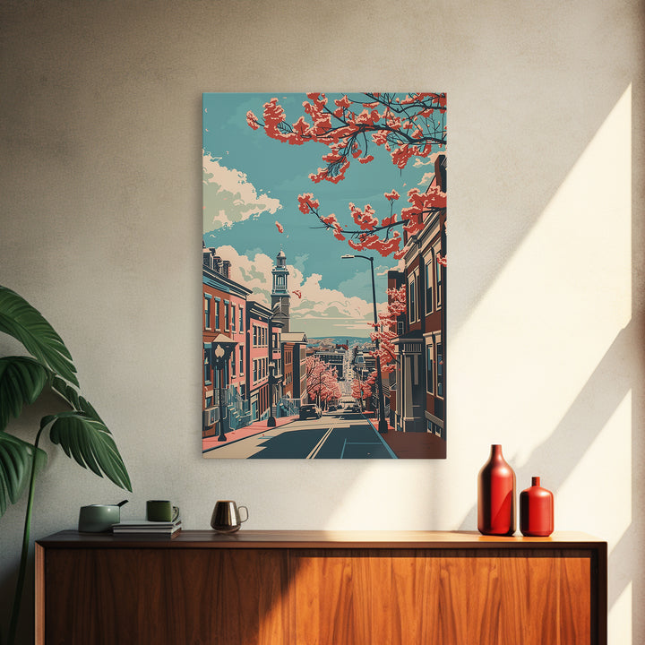 New Haven Travel Poster, Framed Canvas Print, City Travel Poster, Travel Wall Art, Vintage Travel Art, City Wall Art, Vintage Poster