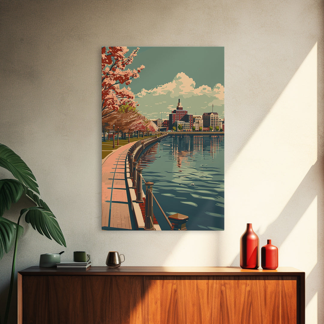 Norfolk Travel Poster, Canvas Print, City Travel Poster, Vintage City Poster, Travel Art Print, Living Room Wall Art, Vintage Poster