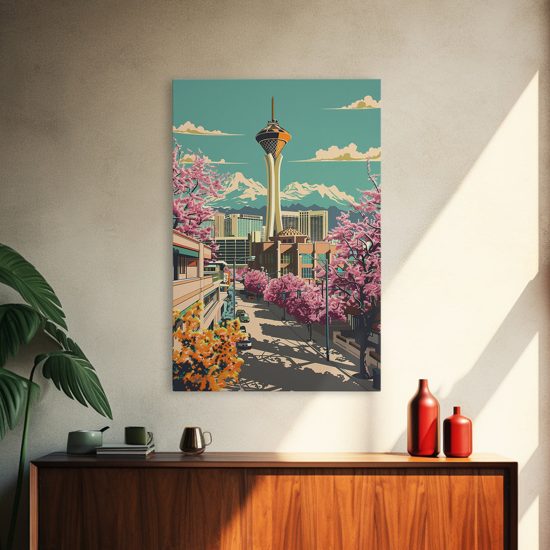 North Las Vegas Travel Poster, Canvas Print, City Art Print, Travel Wall Art, Colorful Wall Art, Retro Travel Poster, Travel Posters