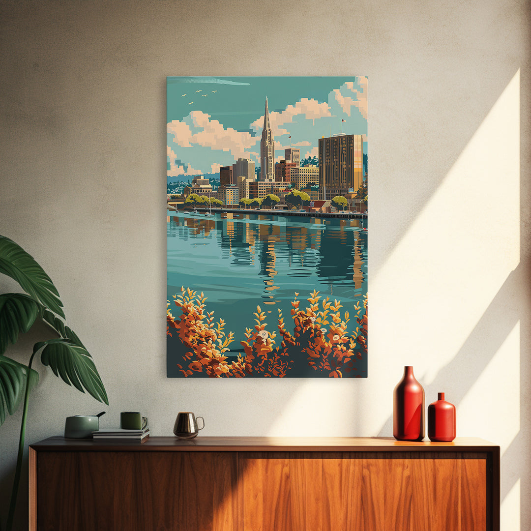 Oakland Travel Poster, Canvas Print, City Travel Poster, Travel Wall Decor, Living Room Wall Art, Gallery Wall Set, Travel Art Print