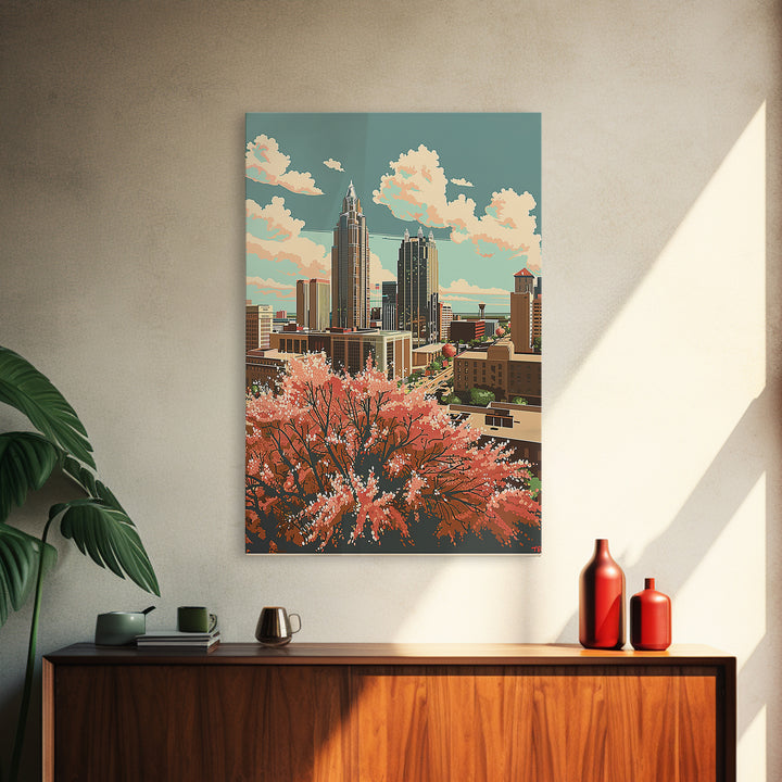 Oklahoma City Travel Poster, Framed Canvas Print, Vintage Travel Print, City Wall Art, Retro Wall Art, Poster Print, Wanderlust Gift