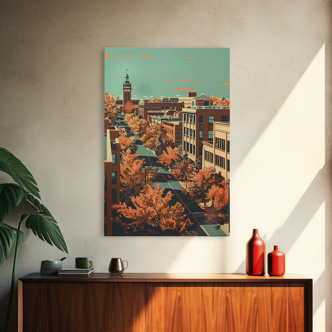 Overland Park Travel Poster, Framed Canvas Print, Travel Art Print, Modern Wall Decor, Colorful Wall Art, Poster Art, City Art Print
