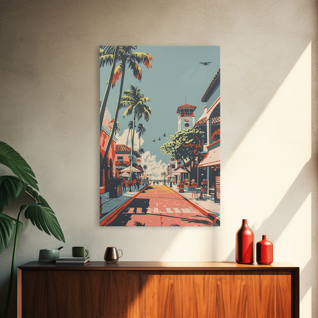 Pompano Beach Travel Poster, Canvas Print, City Art Print, Travel Wall Art, Poster Art, Travel Wall Decor, Art Print, Retro Wall Art