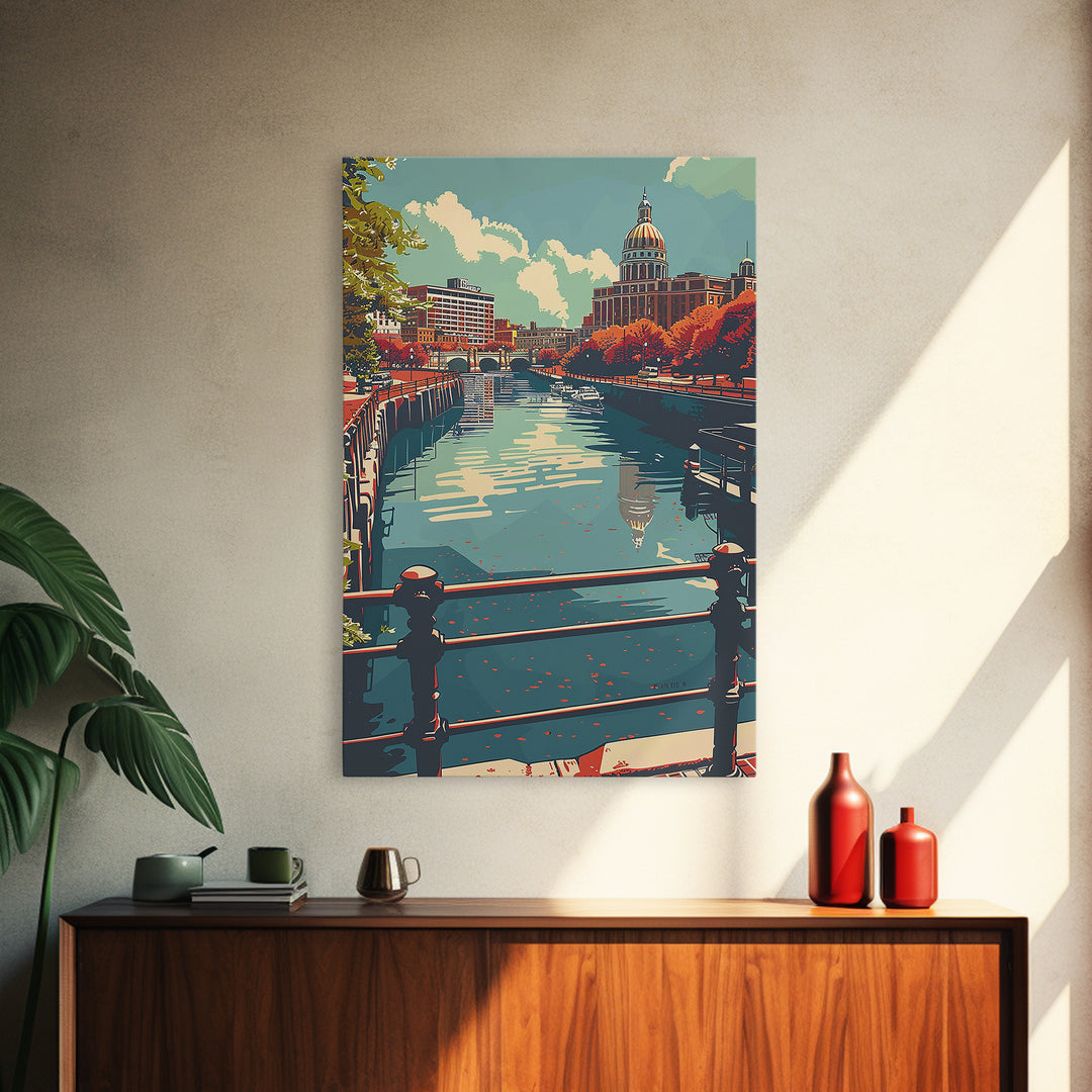 Providence Travel Poster, Canvas Print, Travel Prints, Landscape Art, Wanderlust Gift, Minimalist Poster, Poster Print, Travel Decor
