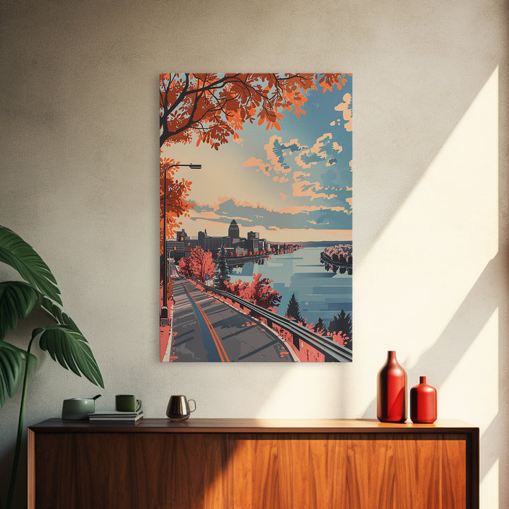 Rochester Travel Poster, Framed Canvas Print, City Travel Poster, Vintage City Poster, Fine Art Print, Vintage Posters, Travel Print