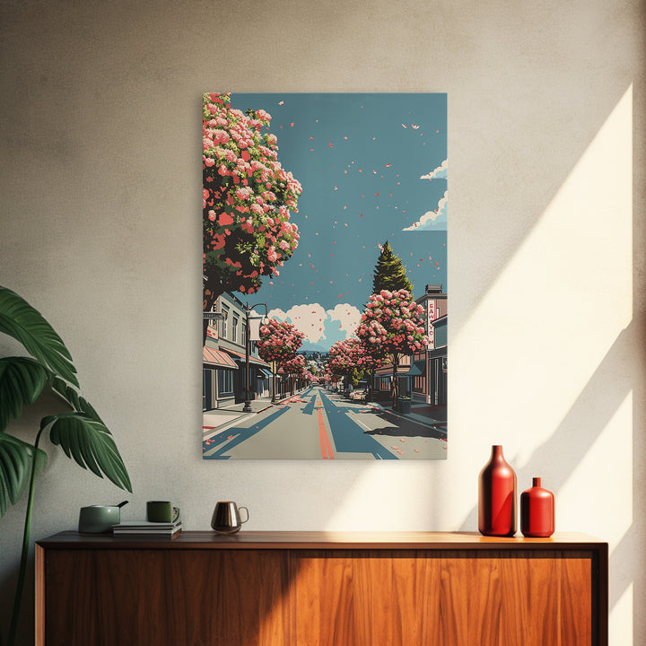 Roseville Travel Poster, Framed Canvas Print, Retro Travel Poster, City Wall Art, Home Office Decor, Wanderlust Gift, Travel Posters