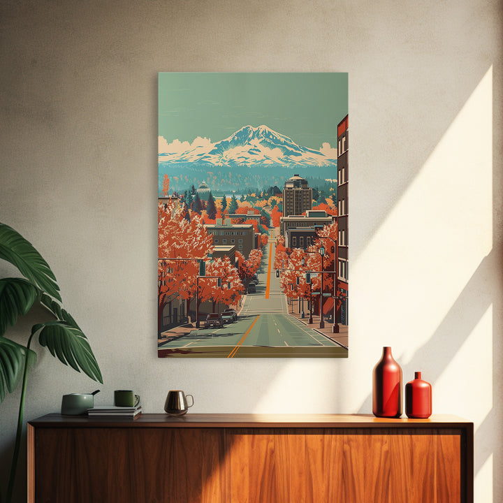 Salem Travel Poster, Framed Canvas Print, Travel Art Print, Modern Wall Decor, Travel Print, Wall Art, City Art Print, City Wall Art