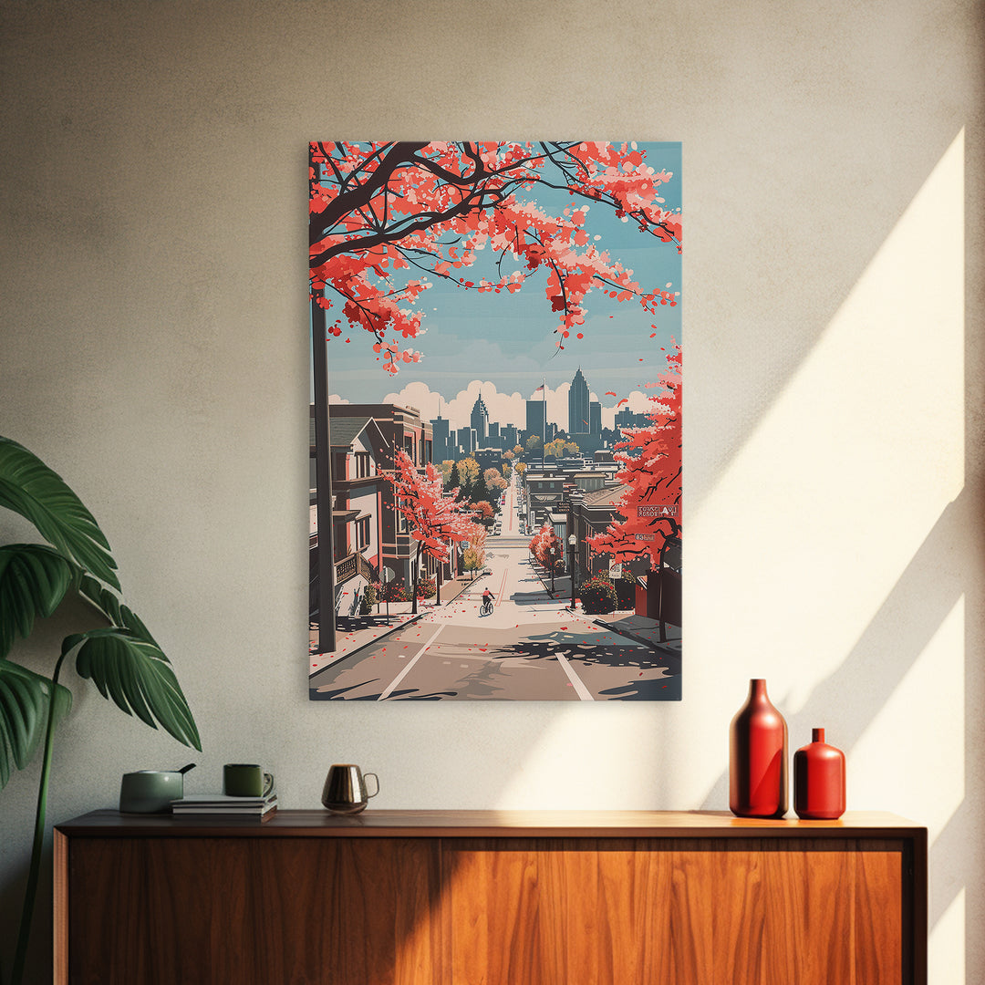 Sandy Springs Travel Poster, Framed Canvas Print, Travel Wall Art, City Wall Art, Mid Century Wall Art, Modern Wall Decor, Art Print