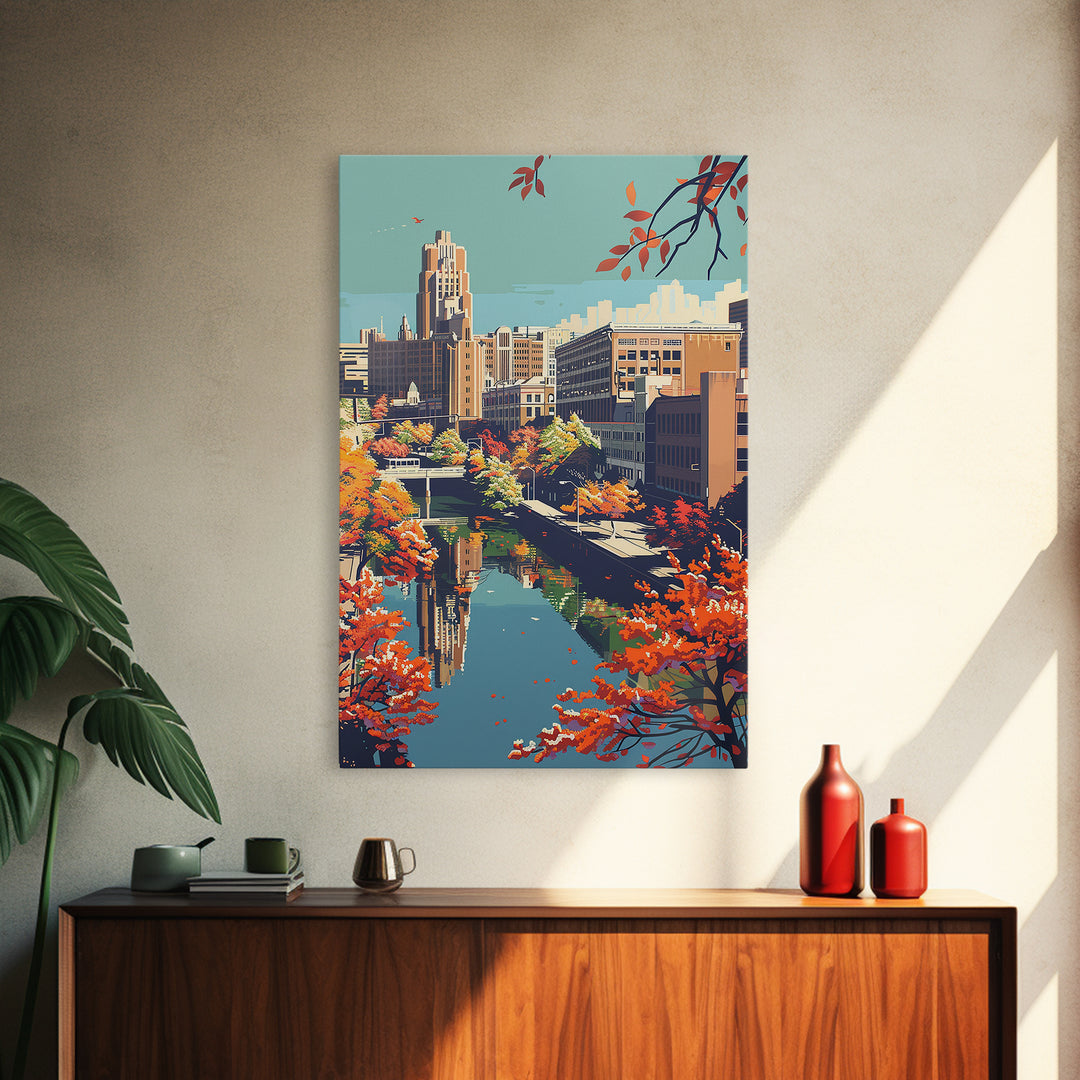 Springfield Missouri Travel Poster, Framed Canvas Print, City Travel Poster, Vintage City Poster, Poster Print, Living Room Wall Art