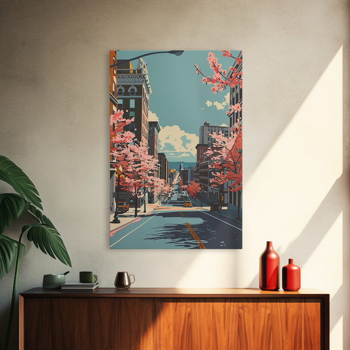 Syracuse Travel Poster, Canvas Print, City Travel Poster, Travel Wall Art, Watercolor Cityscape, Landscape Art, Living Room Wall Art
