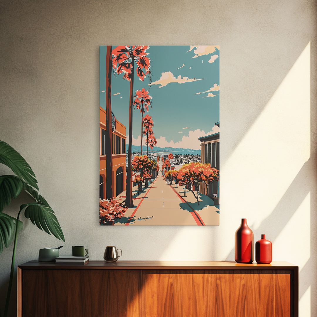 Torrance Travel Poster, Framed Canvas Print, City Travel Poster, Vintage City Poster, Vintage Travel, Retro Wall Art, Vintage Poster